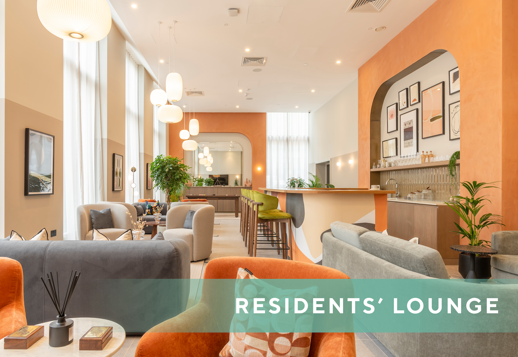 Apartments to Rent by Cortland in Cortland Broad St., Birmingham, B15, residents' lounge