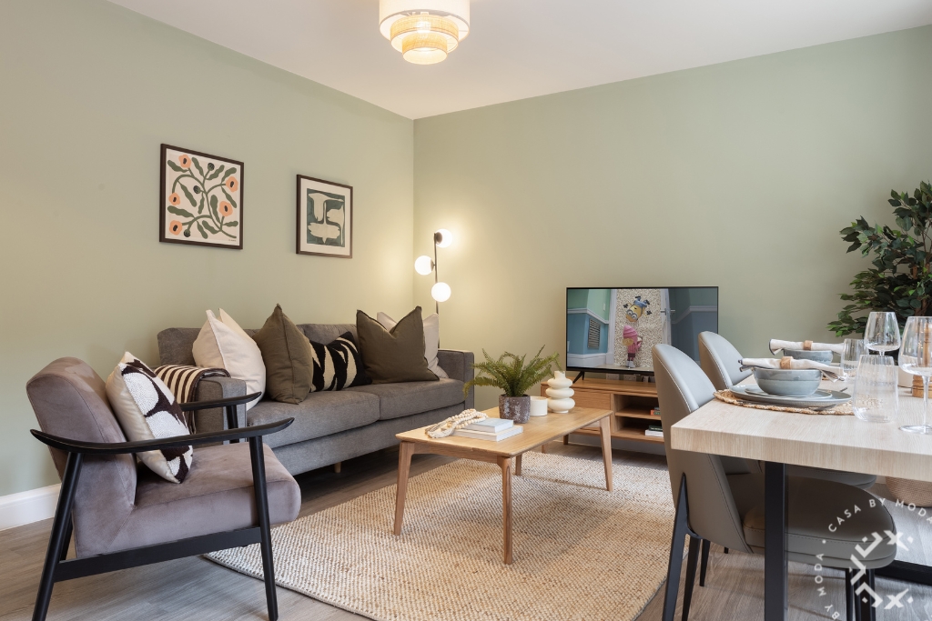 Apartments and Houses to Rent by Casa at Moda at Casa, Abbey Court, Leeds, LS5, living dining area