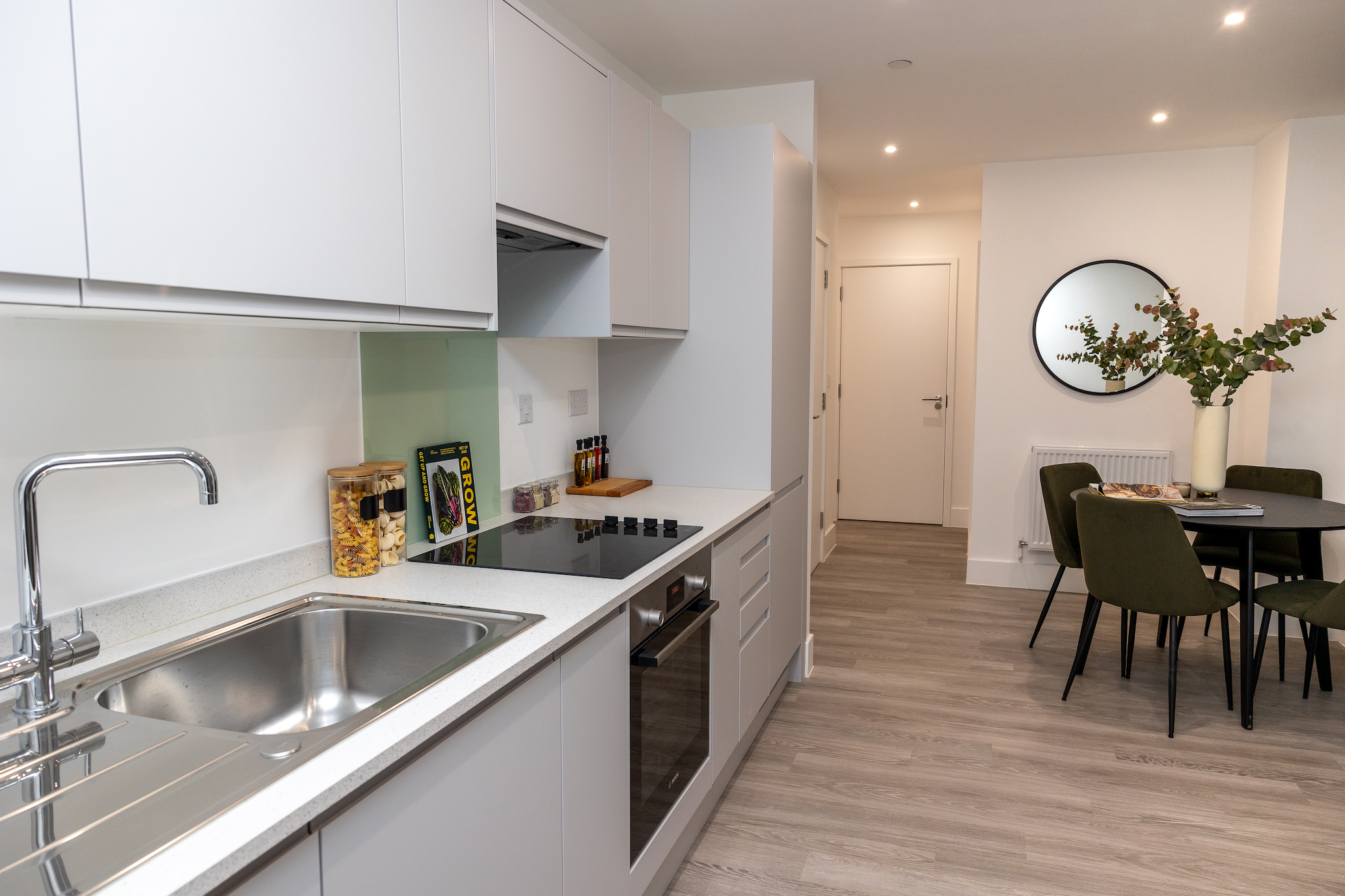 Apartments to Rent by Medway Development Company in Pioneer Wharf at Waterfront, Chatham, ME4, kitchen dining area