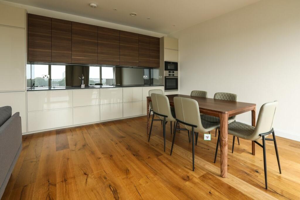 Houses and Apartments to Rent by JLL at Sugar House Island, Newham, E15, kitchen dining area