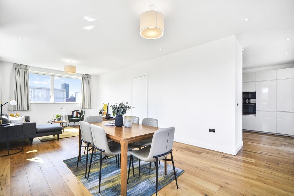 Houses and Apartments to Rent by JLL at Sugar House Island, Newham, E15, living dining area