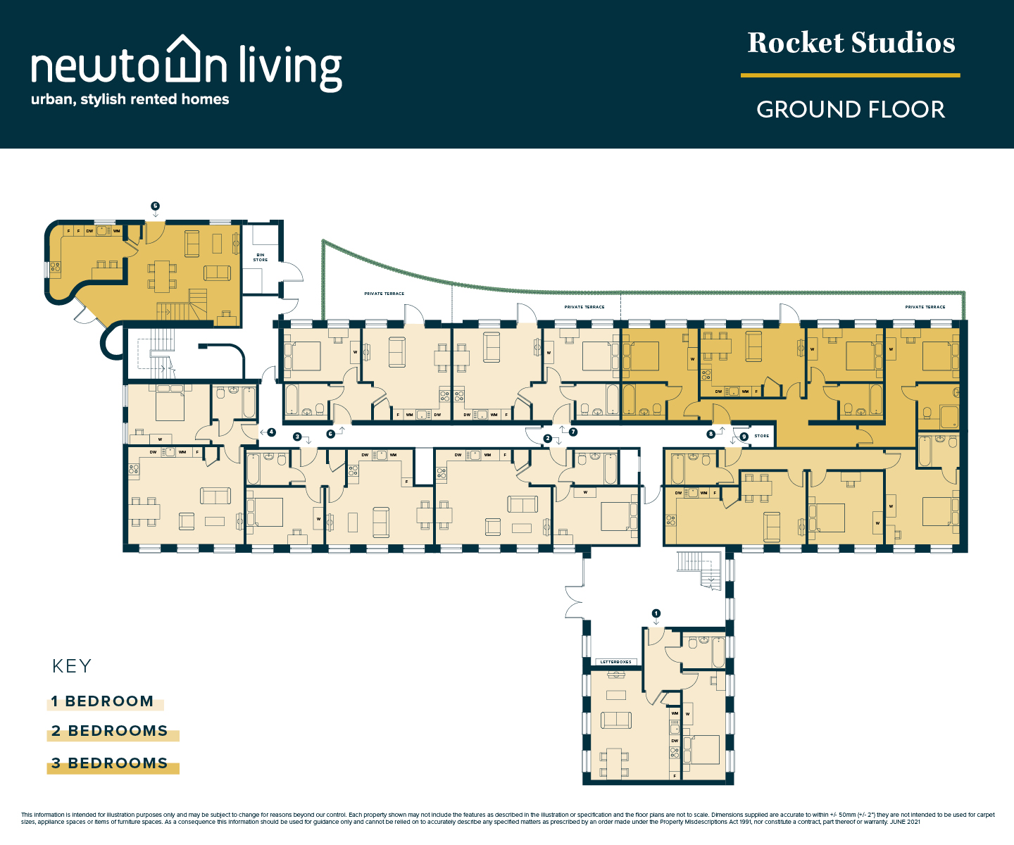 Apartments to Rent by Newton Living at Rocket Studios, Leicester, LE4, development floor plan