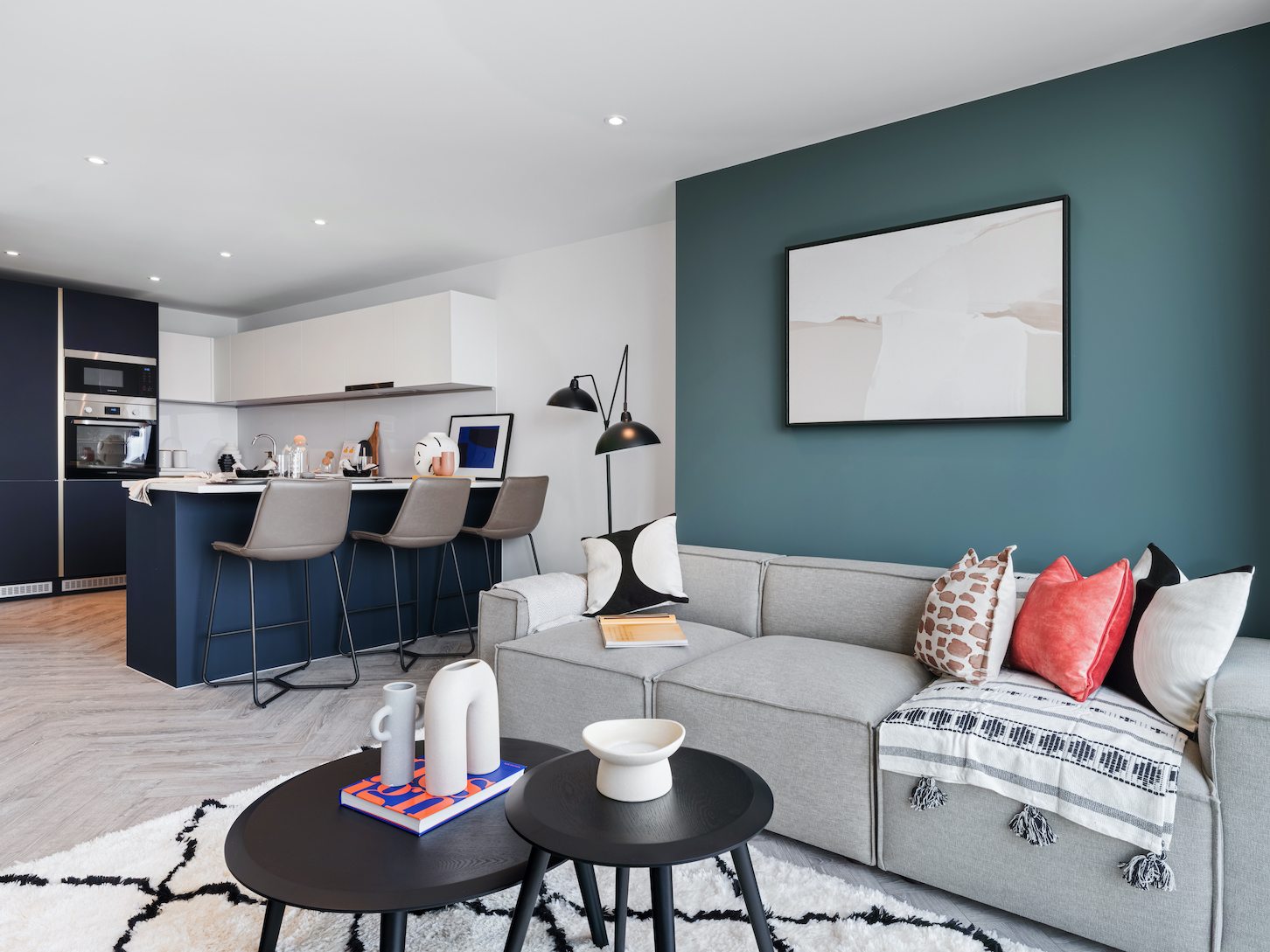 Apartments to Rent by Cortland in Cortland at Colliers Yard, Salford, M3, living kitchen area