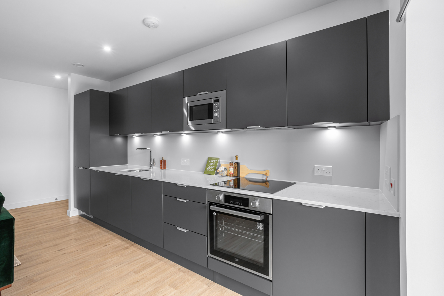 Apartments to Rent by Populo Living at Plaistow Hub, Newham, E13, kitchen