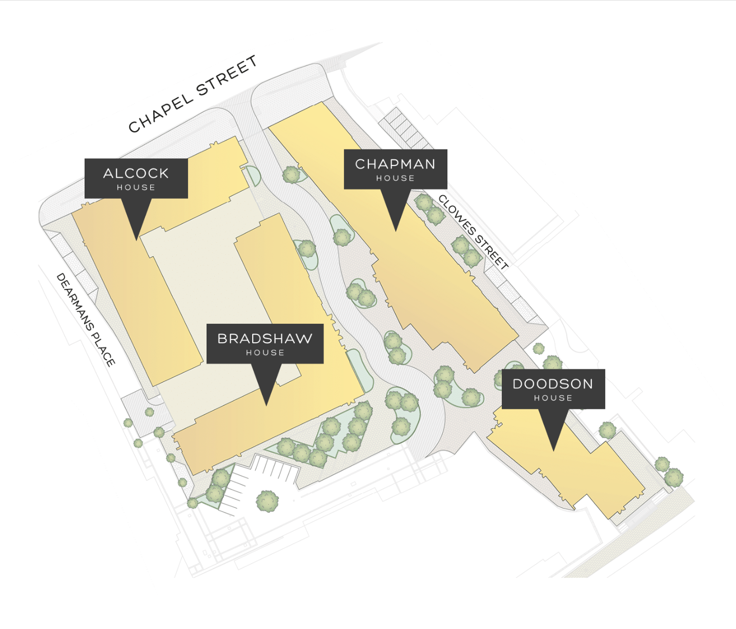 Apartments to Rent by Dandara Living at Chapel Wharf, Salford, M3, development site plan